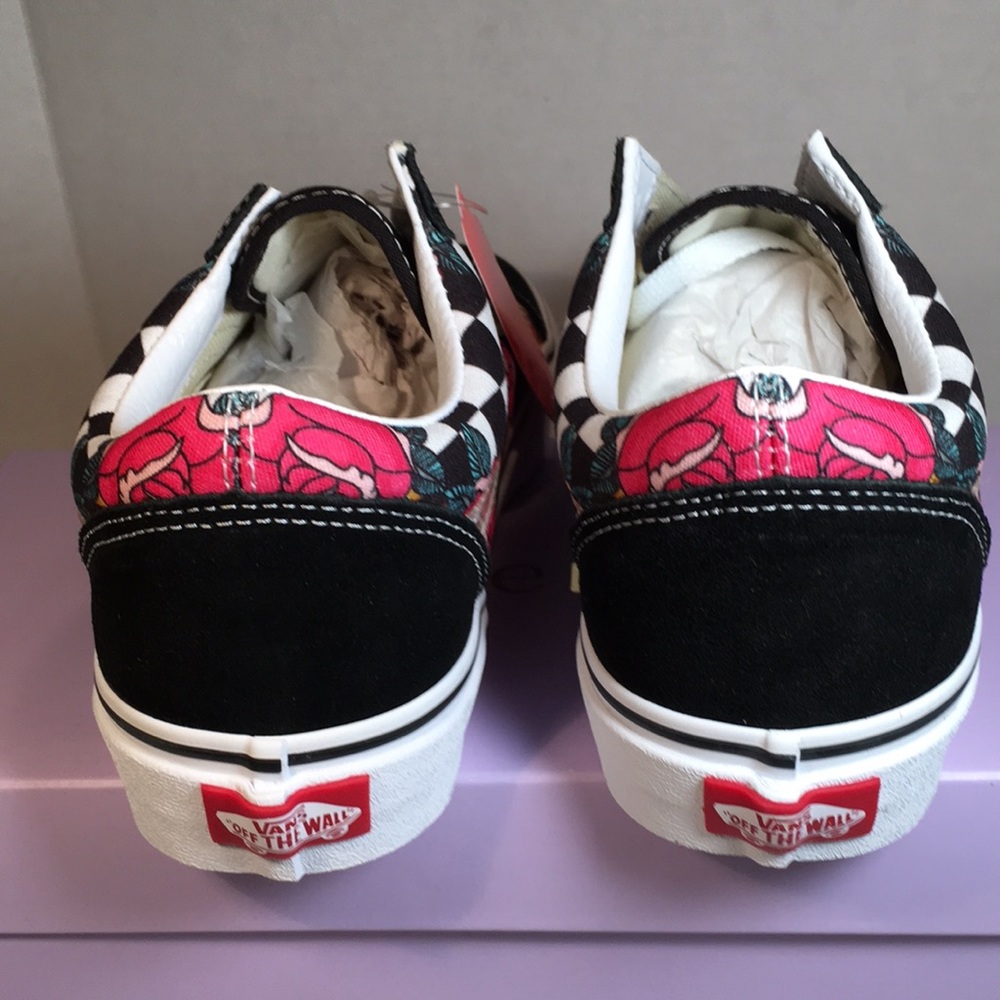 NWT Vans Old Skool Low Top in Rose/Animal/Checkers Women’s 7 - Picture 4 of 9